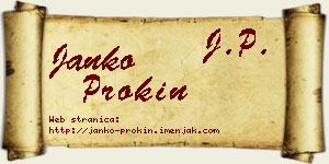 Janko Prokin vizit kartica